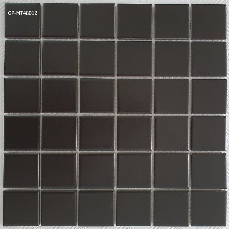 Gạch Mosaic Gốm Đen Mờ Chip 48x48mm mã GP-48012
