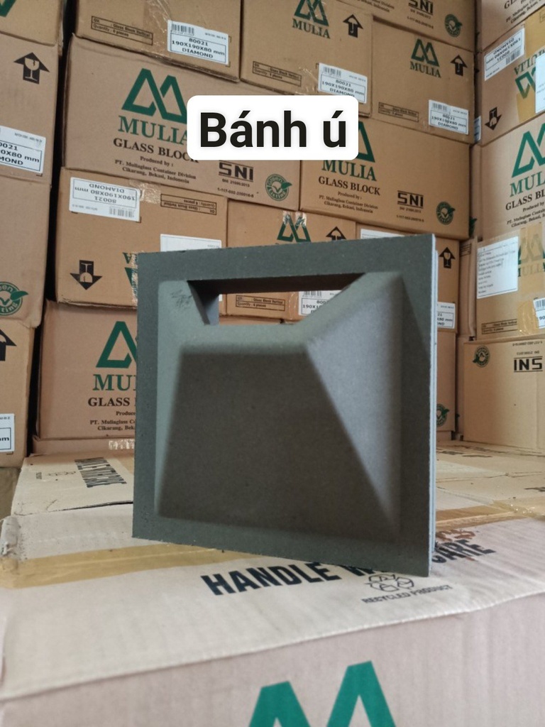 Gạch thông gió màu xám bánh ú 190x190x65mm