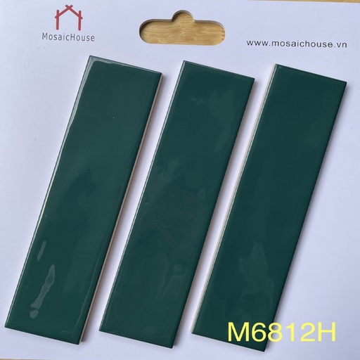 [M6812H] Gạch Thẻ lượn mặt 68x280mm màu xanh lá đậm M6812H