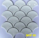 Gạch Mosaic Vảy Cá Màu Trắng MHF 69