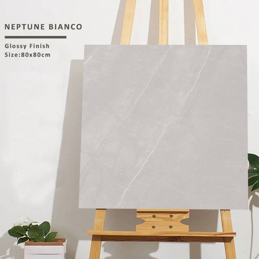 [Neptune Bianco_8080] Gạch khổ lớn cao cấp nhập khẩu Ấn Độ men bóng KT 800x800mm Neptune Bianco